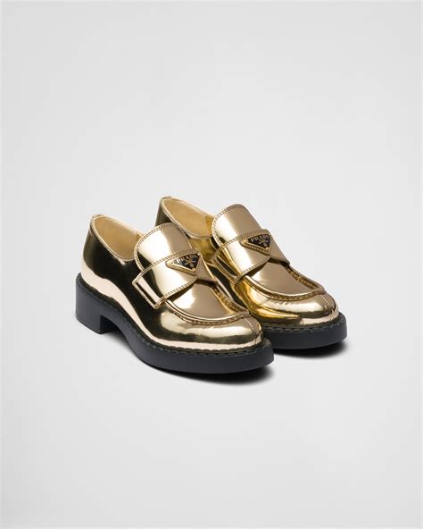 prada loafers gold